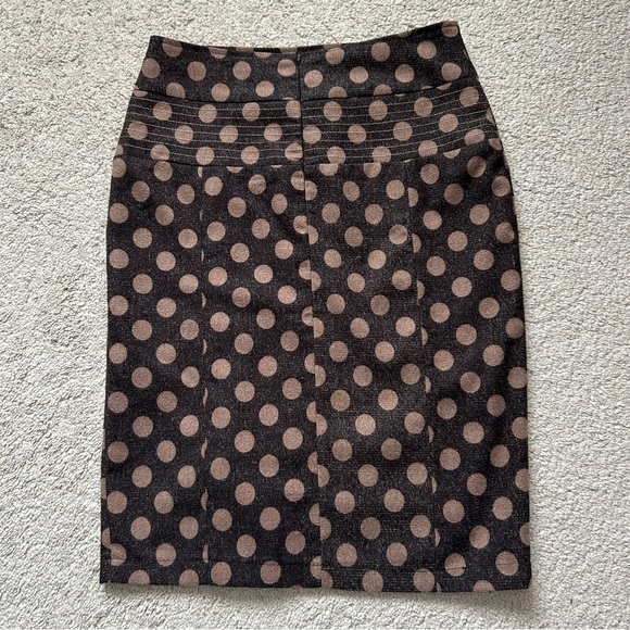 Polka Dot Pencil Skirt - Black and Brown - Picture 2 of 7